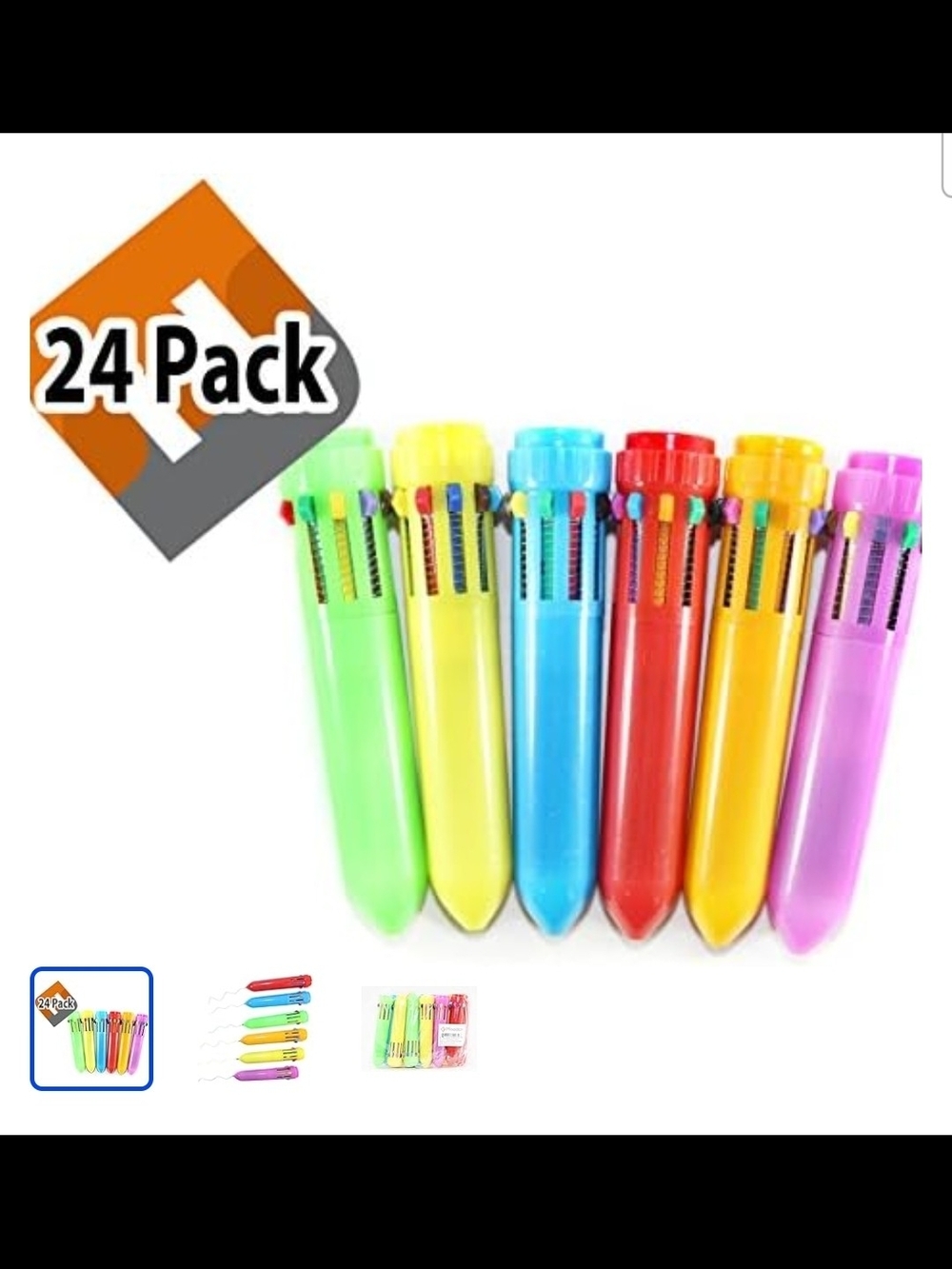 24-Pack Mini Multicolor Party Confetti Popper Sticks - Assorted Colors